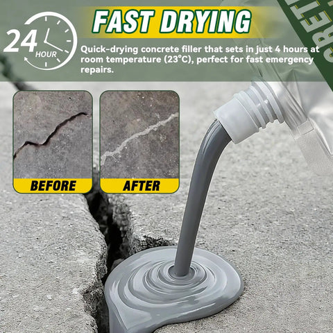 Straight Up Tough Self Leveling Concrete Crack Filler And Cement Joint Sealant For Driveways Patios Sidewalks being applied to crack.