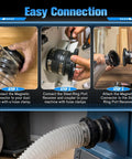 4 Inch Magnetic Dust Collection Fittings For Woodworking Tools Includes One Connector Two Receivers And Two Couplers for easy connection steps.