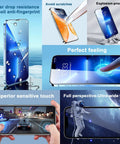 Collage showcasing IPhone 14 OLED Screen Replacement Kit 6.1 Inch With 3D Touch Digitizer FHD Display Not LCD Waterproof features