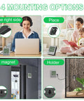 Digital Refrigerator Freezer Thermometer With Extra Sensor For Indoor Outdoor Use Humidity Hygrometer And Max Min Memory Reptile And Aquarium Temp Monitor Fridge Freezer Thermometer 1.5m Probe 24 Hour Recall Black, 4 mounting options