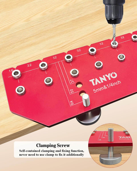 11 Hole Shelf Pin Jig For Cabinets And Wardrobes, Adjustable Shelf Hole Jig With One Quarter Inch And Five Mm Drill Bits in use