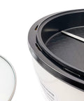 Close-up of electric 500G Coffee Bean Roaster Machine With Timer For Home And Cafe Use, nonstick drum, and transparent lid.
