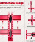Sigerio 4-in-1 router milling groove bracket circle-cutting jig for woodworking, rose-red aluminum alloy; front view.