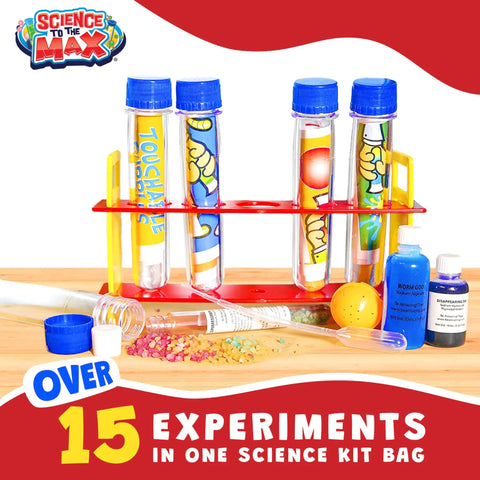 Lab In A Bag Chemistry Kit For Kids 15 Hands On Experiments with reusable test tubes on display