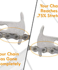 Chain Wear Checker Tool For 7 To 12 Speed Chains, Quick Indicator Of 0.75 Percent Or 1 Percent Stretch, measuring chain wear.