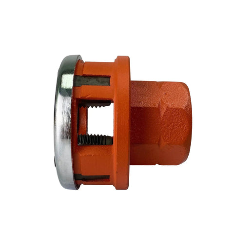 Side view of Replacement 1-1/4 Inch Pipe Thread Die For Ratchet Pipe Threader Kit Fits Most Kits Beefed Up Durable Hinged Plate Head