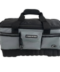 18 Inch FlatTop Weather Resistant Tool Bag With All Terrain Bottom And Weatherproof Front Pocket 12 Interior Pockets Removable Padded Shoulder Strap Gray Assembled In The USA