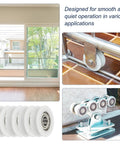 U Groove Ball Bearing Roller Wheels 6x22x7mm Nylon Guide Wheel For Sliding Doors And Windows, Heavy Duty Stainless Steel Track Wheel, White 4 Pack Set shown on sliding door track