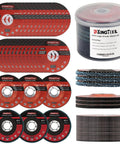 31-Piece 4 And A Half Inch Grinder Wheel Set With 25 Cut Off Wheels, 3 Grinding Wheels, 3 Flap Discs, Seven Eighths Inch Arbor For Angle Grinders