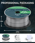 Image of No Gas Shielding Flux Cored 0.035 Inch Stainless Steel MIG Wire E308LFC-O, 2 Lb Spool, with dimensions, on ABS reel
