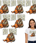Dope Antiwar DTF Transfers Set For DIY Tees Six Pack, 7x7 inch iron-on vinyl, monkey and bear design, No War text on T-shirt