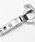 Euro 110 Soft Close Concealed Cabinet Hinge With 4.5 Mm Face Frame Plate Kit for 15 to 22 mm doors, shown closed