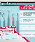 Image showing Self Sealing Sterilization Pouches 3.5 By 10 Inches Latex Free With Color Changing Indicator 200 Count Bulk Pack for dental tools.