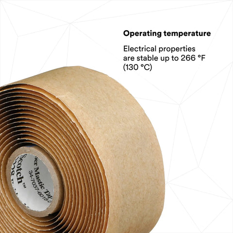 Rubber Mastic Heavy Duty Electrical Tape 2228, Conformable 1 Inch By 10 Feet, Black, Self Fusing Insulation Tape core close-up