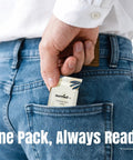 On The Go Mini Water Activated Towel Tablets, individually wrapped in pocket for convenient use
