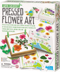Green Creativity Pressed Flower Art Kit With Recycled Flowers for kids includes tools to create cards and bookmarks.