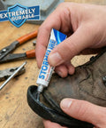 Applying adhesive from Boot And Shoe Repair Kit With Flexible Waterproof Adhesive For Soles And Uppers Easy Long Lasting Fix That Moves