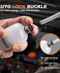 200cc fluid extractor pump attached to a white bottle with a clear 23-in hose