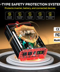 Heavy Duty Two Thousand Watt Power Inverter For RV Truck And Camper 12 V DC To 110 V AC with safety protection features