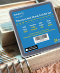 amoolo Titanium Hex Shank Drill Bit Set in blue case, 16-piece HSS 4341 with quick-change