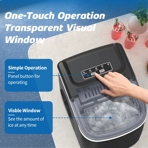 Portable Countertop Ice Maker For Home Use Produces Bullet Ice In Just 6 Minutes Up To 26 Lbs Per Day Self Cleaning