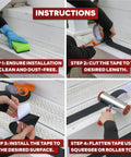 Installation steps for Anti Slip Stair Tape For Steps Black 4 Inch 60 Foot Durable Self Adhesive Non Slip Grip Tape.