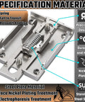 Close-up of 35Mm DIN Rail Mount Kit with stainless steel clamp, screws, spring, and bracket for solid state relays installation.