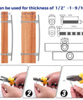 Installation diagram for 30 Pack Brushed Nickel Five Bar Curved Cabinet Pulls Arch Handles For Kitchen Cabinets, Six Inch Overall Length