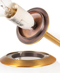 Close-up of bulb socket on the Brushed Gold Five-Globe Semi-Flush Mount Light with Dope Mid-Century Vibe.