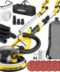 Pro Level Drywall Sander With Full Vacuum Hookup For Popcorn Ceilings Smoothly Eats Up Fine Dust Featuring accessories and sanding pads.