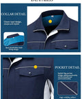 Custom Printed Multi Pocket Short Sleeve Industrial Work Shirt Personalized Warehouse Workwear Uniform Built Different For Logistics Crews Crushing The Grind, collar and pocket details, gray fabric design.