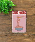 Ramen Themed Vintage Metal Sign With Send Noods Bowl Illustration Tin Wall Art 8 By 12 Inches For Home Office Garage Decor Poster Durable Aluminum Construction Easy Mount Perfect Kitchen Bar Man Cave Gift