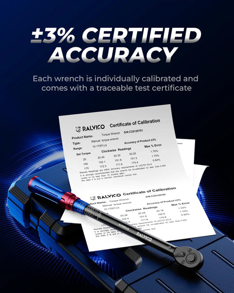 Torque Wrench Set One Quarter Inch, Three Eighths Inch, And One Half Inch Drive For Auto, Motorcycle And Bike Repair with calibration certificate