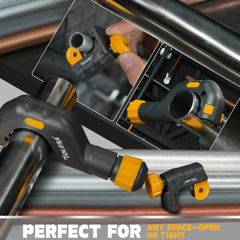 Heavy Duty Mini Pipe Cutter Tool One Eighth Inch To Two Inch With Deburring Reamer cutting copper and aluminum pipes