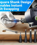 PTFE Coated Carbide Router Bits Set for Domino Joiner with square shank design for Festool DF500 on workbench
