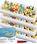 Inflatable Serving Bar Set 4 Pack For Pool Parties And Outdoor Buffets Ice Cold Salad And Appetizer Cooler Large 51 Inch Long Bar