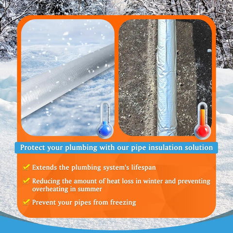 4 Pack Self Adhesive Pre Slit Foam Pipe Insulation Tubes With Aluminum Foil For Outdoor Water Pipes Plumbing And Irrigation Freeze Protection Inside Diameter One Inch Length Fifteen Point Seven Inches Thick Three Eighths Inch