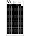 Custom Metallic Black Golf Club Labels with Silver Text 30 Waterproof Name Stickers 2.125 x 0.65 Inches