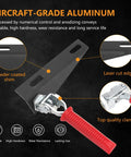 Close-up of RZR Parking Brake Kit with red handle, laser cut edge, top quality clamp, aircraft-grade aluminum for Polaris Razor 1000XP.