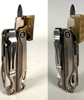 Brass Hammer Head Mod For Multitool With Dual Locking System Hand Finished in USA attached to multitool