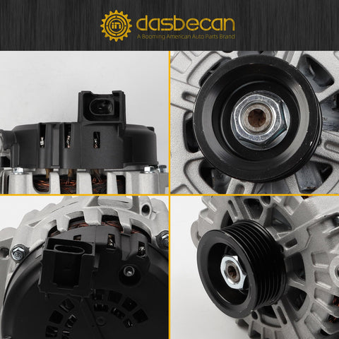 Collage of Beefed-Up 180 Amp High Output Alternator For Hyundai Palisade 2020-2025 And Kia Telluride 2020-2024 showing various angles