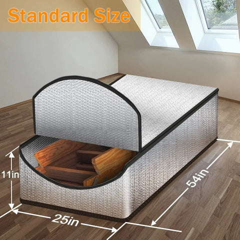 Attic Stairs Insulation Cover Tent For Pull Down Stairs Premium Energy Saving With Double Bubble Reflective Radiant Barrier 54x25x11 inches