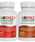 Rooting Hormone Powder For Plant Cuttings 0.80-1.60% IBA, Semi-Hardwood Starter, Speeds Up Root Growth For Any Plant Varieties, Ready-To-Use Pack For Faster Rooting Results In All Plant Types. Two white bottles, 0.75 oz