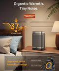 Space Heater 1500W Portable Electric Heater For Indoor Use With Remote PTC Ceramic Thermostat Fast Heat shown on nightstand