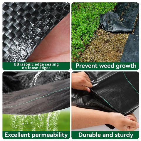 Heavy Duty Weed Barrier Fabric 5 Ft By 100 Ft 3.2 Oz Ground Cover showing durability and permeability