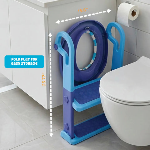 Toddler Potty Chair With Adjustable Height Step Stool Ladder For Confident Bathroom Habits Contoured Seat Non Slip Footrests Quick Collapse Frame No Sweat Cleanup Totally Solid Platform Smooth Toilet Learning Progress