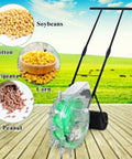 Hand Push Seeder Spreader For Garden Walk Behind Seed Planter With 7 Nozzles Fertilizer Applicator next to crop seeds