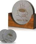Two Pack 53.5mm Espresso Puck Screen With Stand Reusable Coffee Filter For 54mm Portafilter 316 Stainless Steel 150 Micron Thickness 1.7mm Dope Espresso Machine Accessory For Cleaner More Even Extraction
