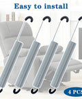 Four Piece 7 Inch Extension Springs For Power Recliner Lift Chair Couch Quick Swap Replacement With Heavy Duty Steel Coils and Precise Hook To Hook Sizing Built Tough For Smooth Glide Performance All Day Long, showing easy installation.