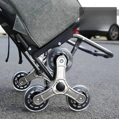 2X Triangle Caster Wheels For Folding Shopping Carts And Dollies attached to a cart, showcasing ease of mobility and stability.